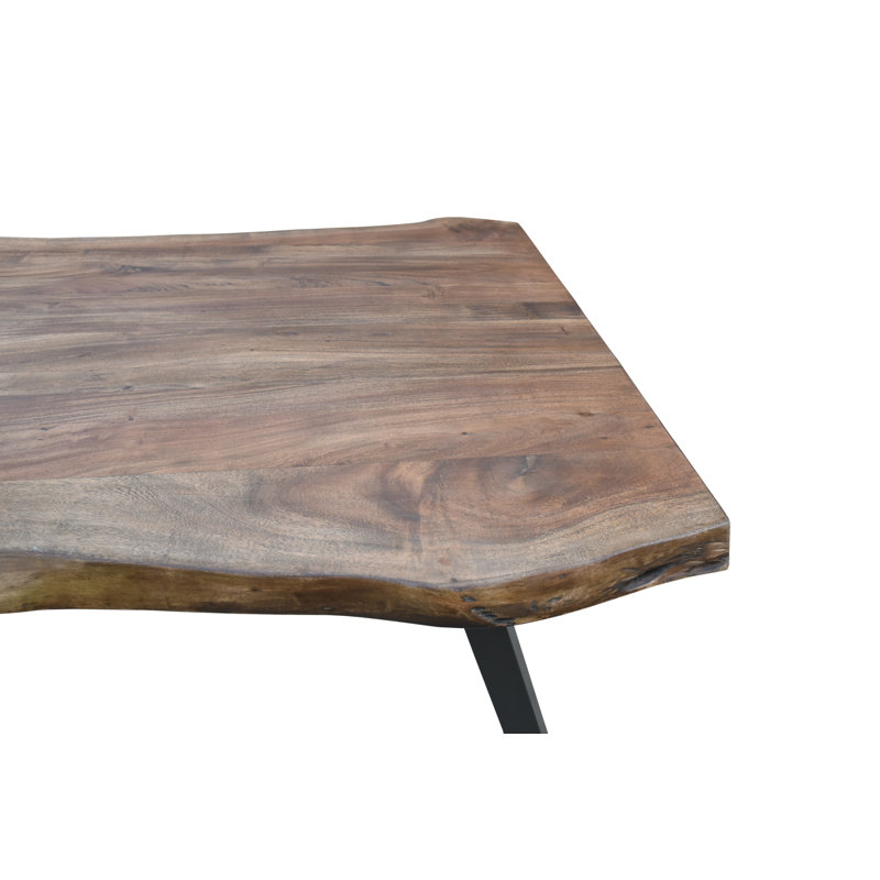 Laub Acacia Solid Wood Top Metal Base Dining Table
