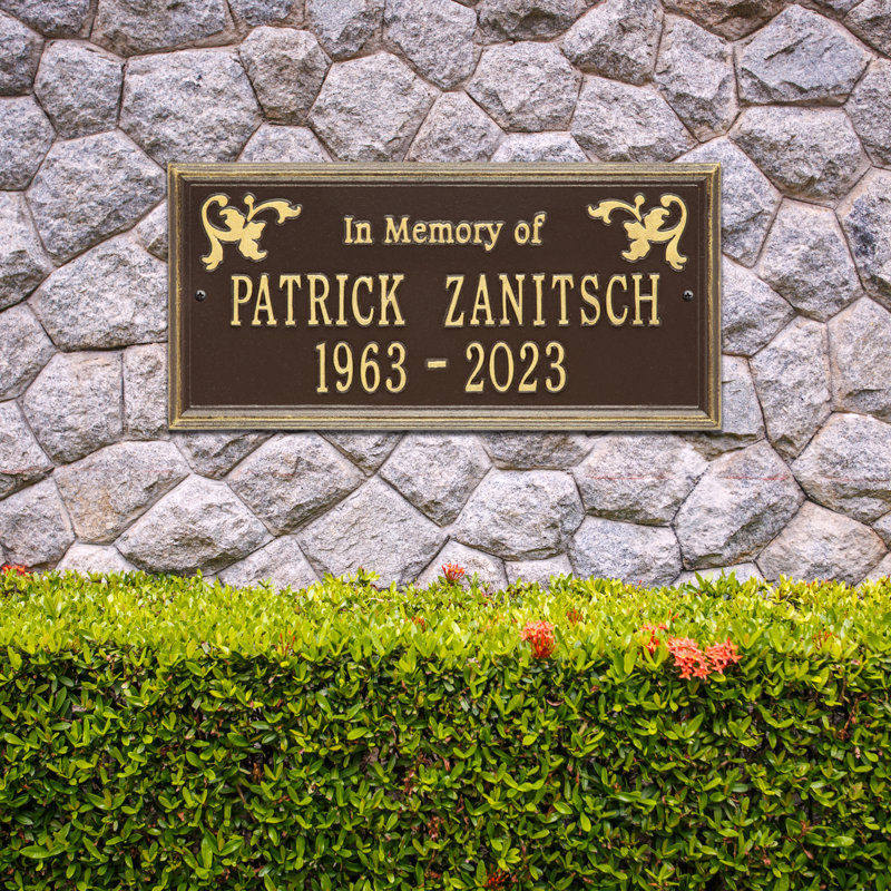 Plaque commémorative Wilmington «In Memory of», Oui, Bronze / or