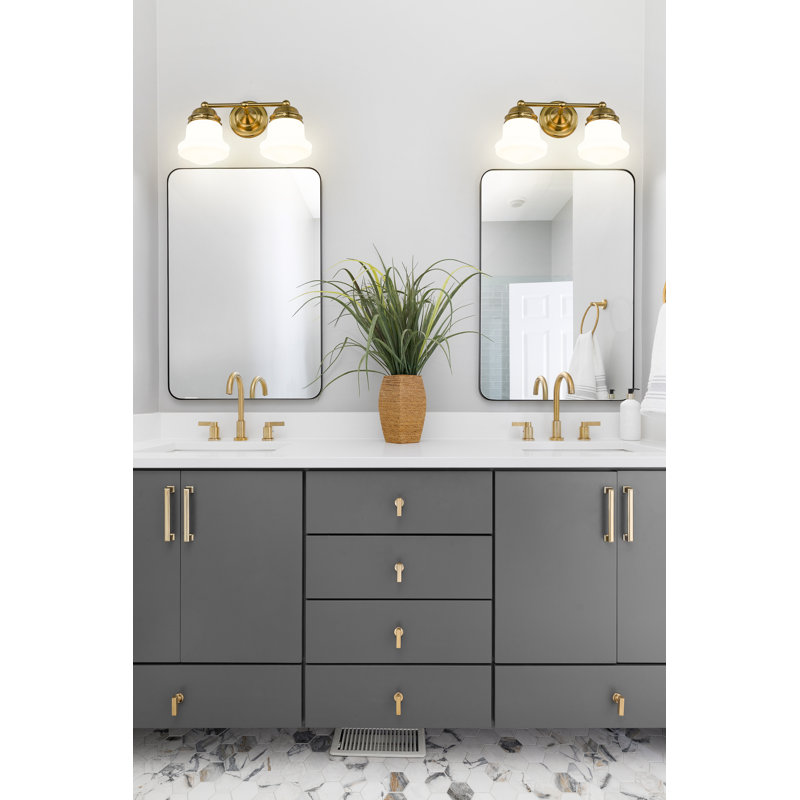 Éclairage pour meuble-lavabo à 2 lumières Wilsall, Or luxueux