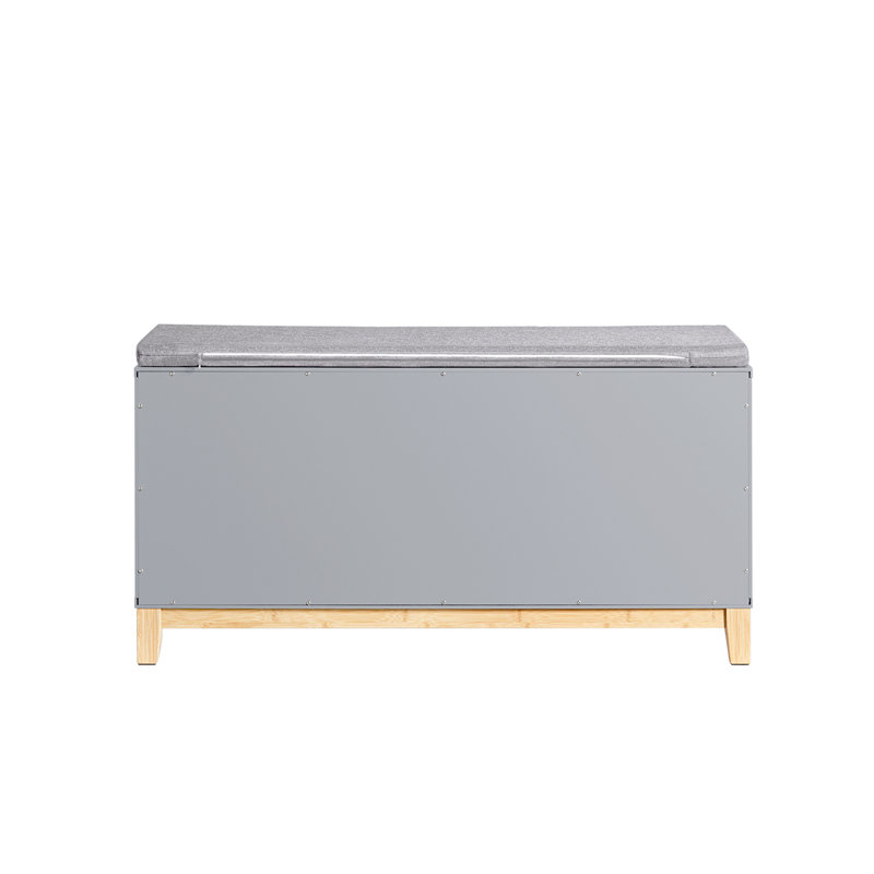 8 Pair Shoe Storage Bench, Grey