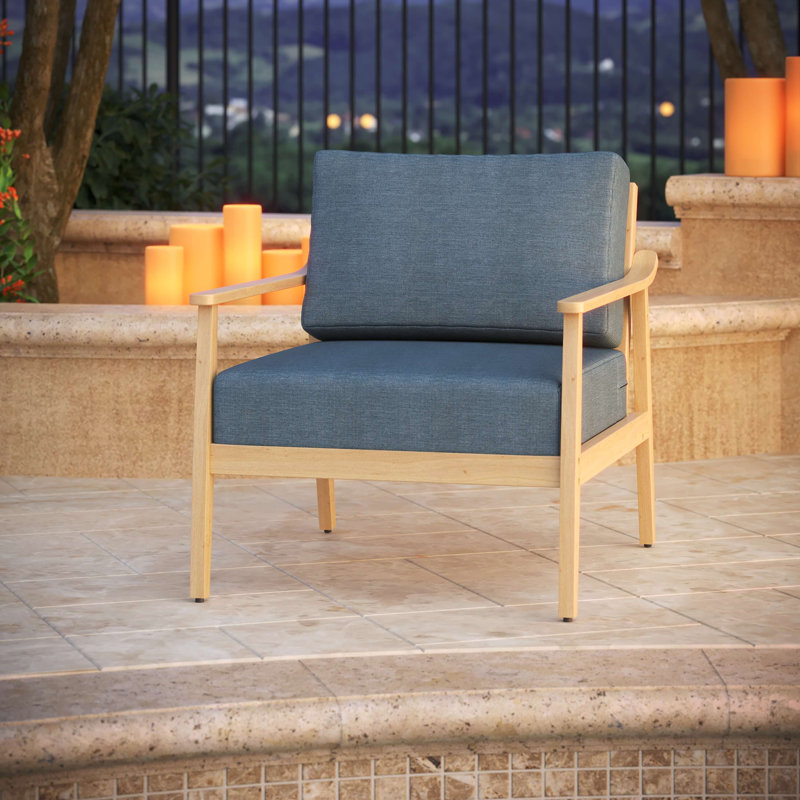 Amala Sunbrella® Outdoor Deep Seating Cushion, 28.5" W x 28.5" D, Sunbrella® Spectrum Denim Plainweave