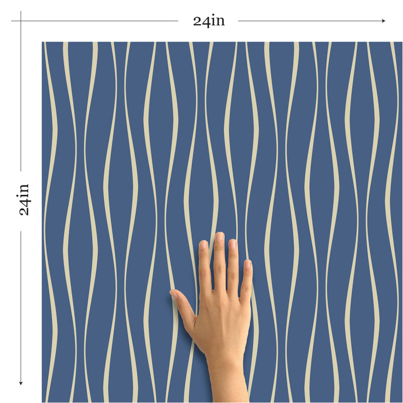Panneau de papier peint amovible Thelonius Lines, L 126 po x l 24 po
