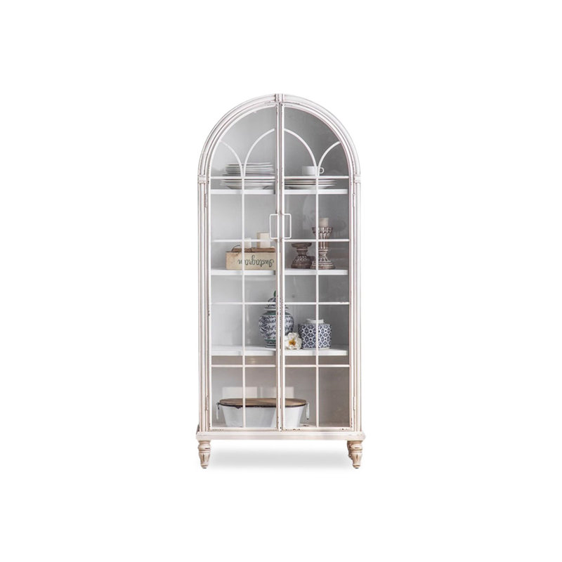 Blanc massif + vitrines en bois manufacturé