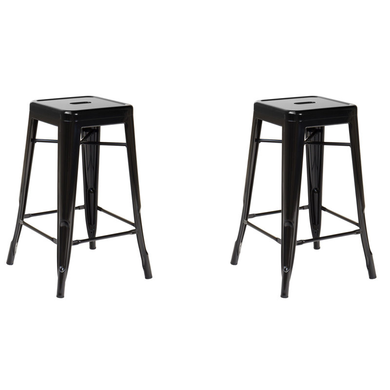 Tabouret Cheryllynne, Noir, 2, Tabouret de comptoir (siège d'une hauteur de 26 p