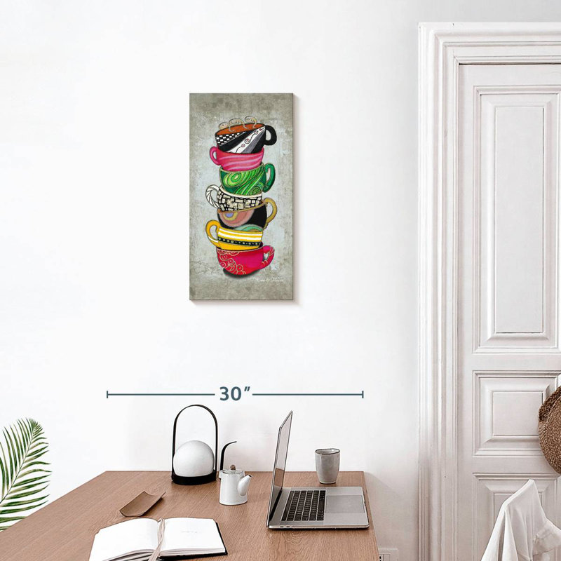 Stacked Hot Cuppa Collection II, 24" H x 12" W