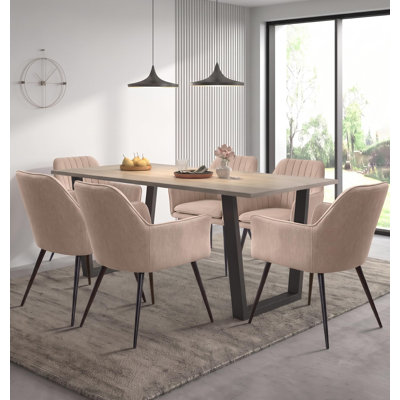 80cm Rectangular Dining Set with Upholstered Chairs