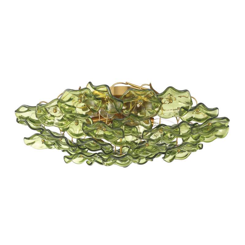 Seguis 22.5'' Aged Brass Semi Flush Mount, Vert