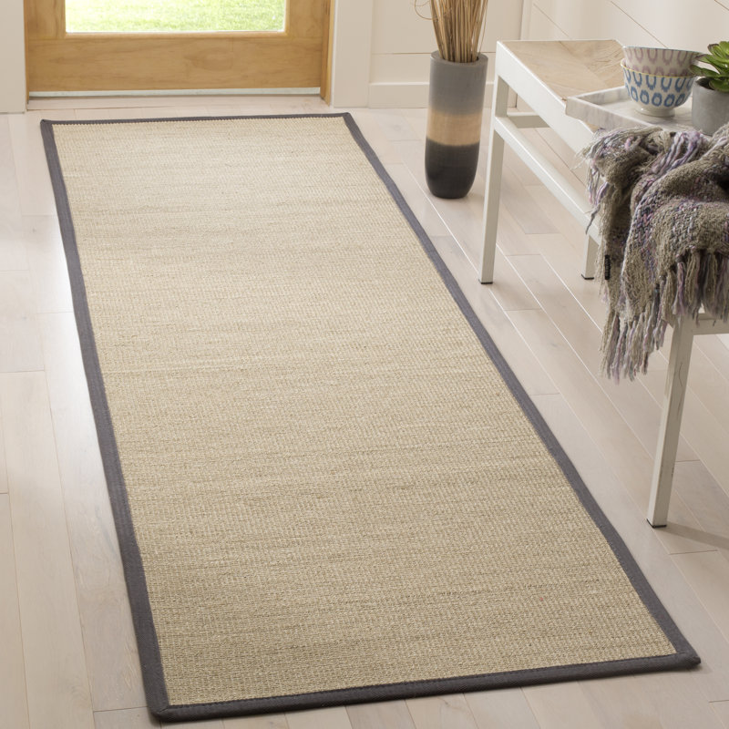 Morfou Natural Fiber Sisal Pile Solid Color Rug, Runner 2'6" x 8'