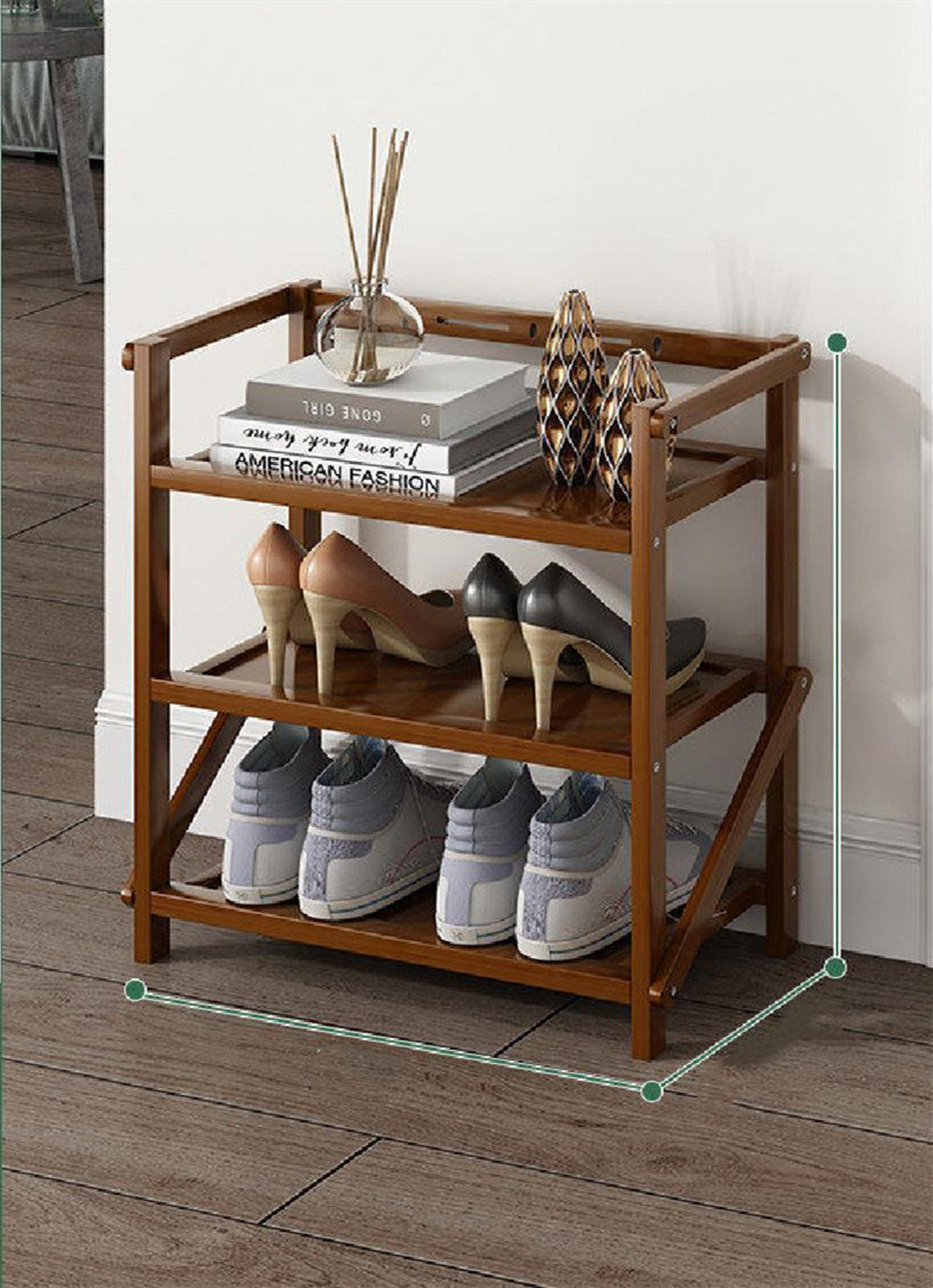 Ebern Designs 3-Tier Space Saving Shoe Rack for Closet, 6 Pairs Steel Shoe  Shelf Design