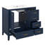 Meuble-lavabo de 36 po avec lavabo en céramique, ensemble de meuble-lavabo autoportant avec 4 tiroirs de tailles différentes et porte à fermeture en douceur-374364302