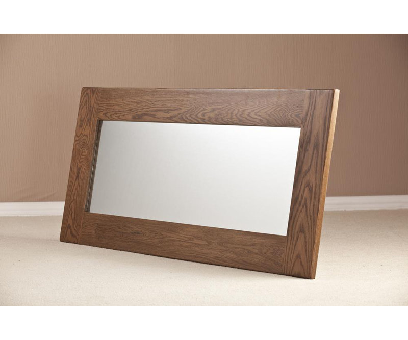 Wood Flat Wall Mirror, 60 cm H x 130 cm W