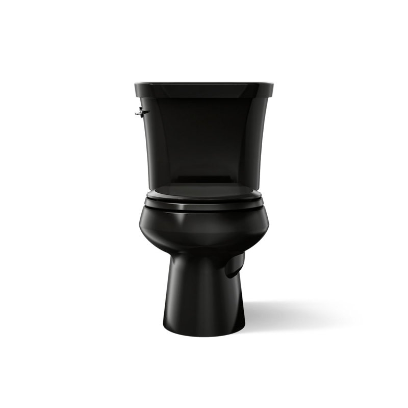 Wellworth™ 1.6 GPF Round Two-Piece Toilet (Seat Not Included), Black Black, Left-Hand
