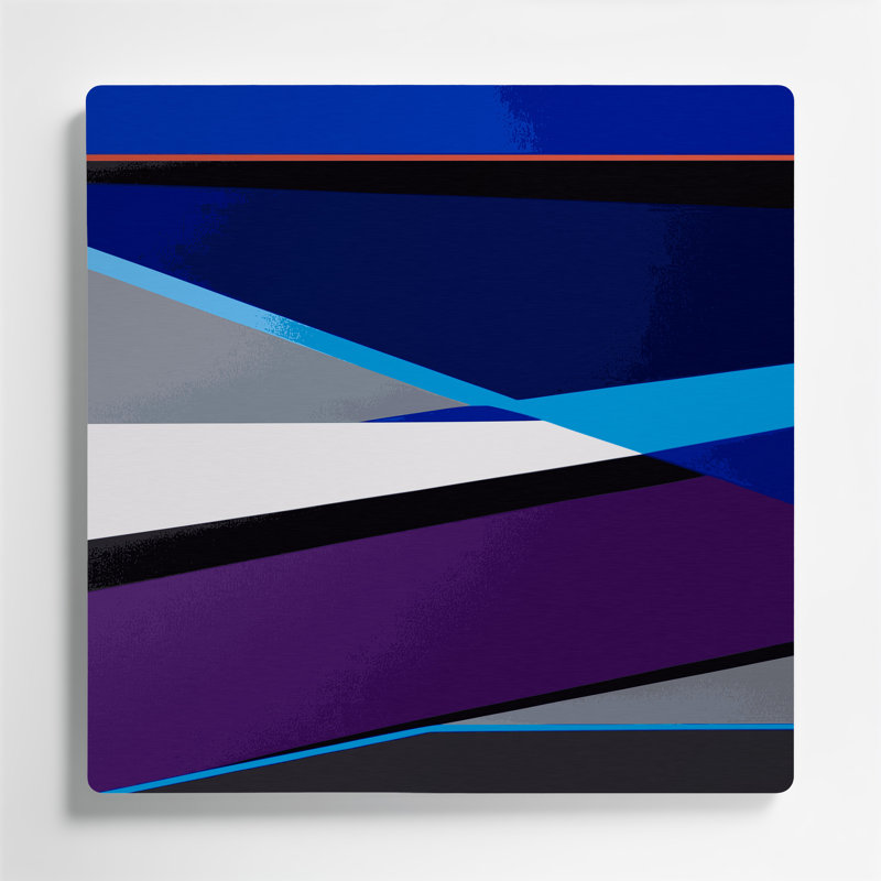 Art mural rigide en métal bleu 64, H 16 po x l 16 po