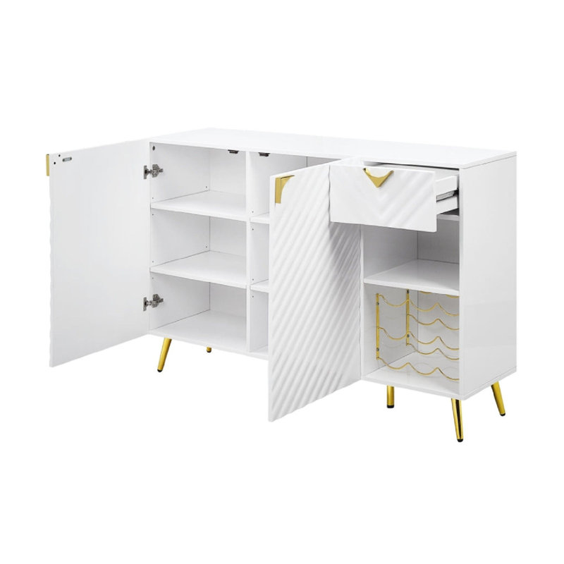 Buffet 1 tiroir 54 po de largeur, Blanc