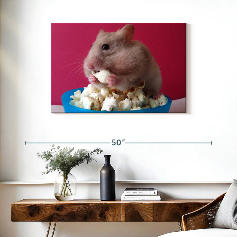 Ketti Hamster Eating Popcorn, 24" H x 36" W