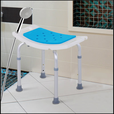 6-Level Adjustable Curved Bath Stool Spa Shower Chair Non-Slip Design for the Elderly