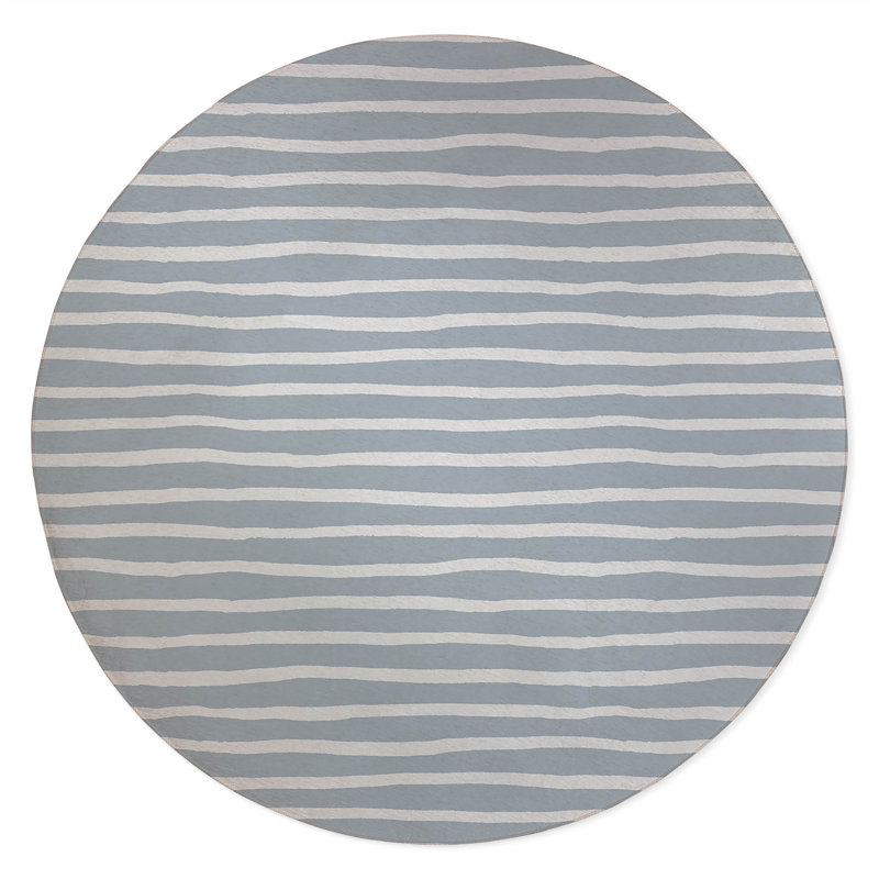 Spinal Row Non-Slip Outdoor Rug, Round 5'