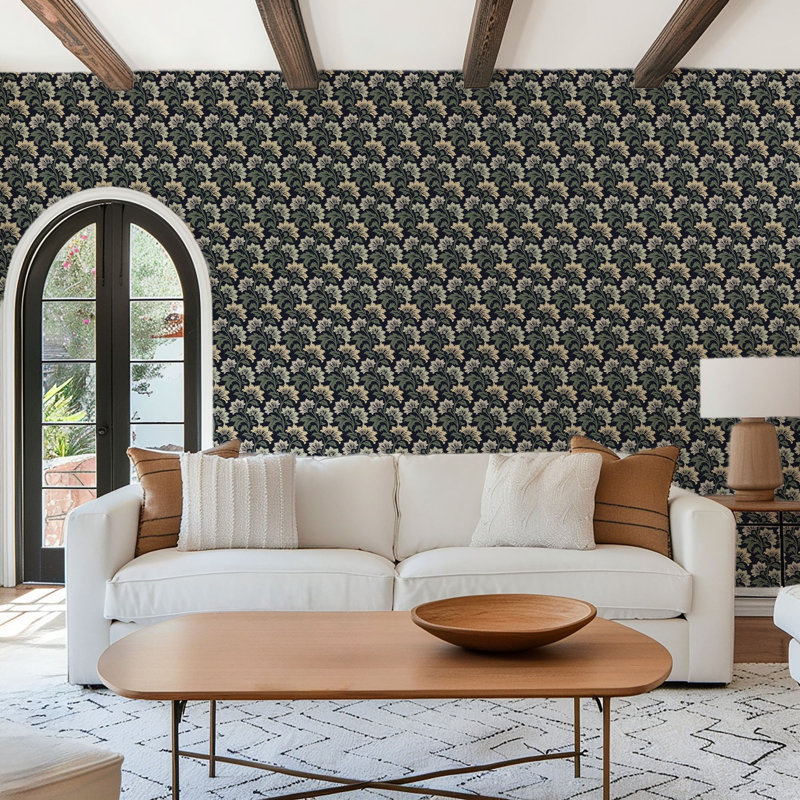 Wildflower - Botanical Wallpaper, Dusty Bloom, Premium Paper
