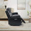 Ensemble de 3 fauteuils de cinéma maison inclinables électriques en similicuir avec appuie-tête réglables, éclairage DEL, tablette rabattable, porte-gobelets dissimulés et chargeur sans fil-888090927-888090923