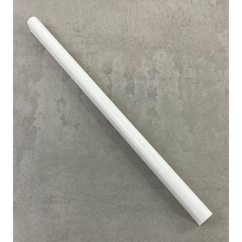 12" X 0.5" Marble Pencil Liner Tile Trim, Thassos White