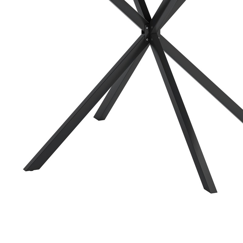 Removable-Top Round Dining Table, Black