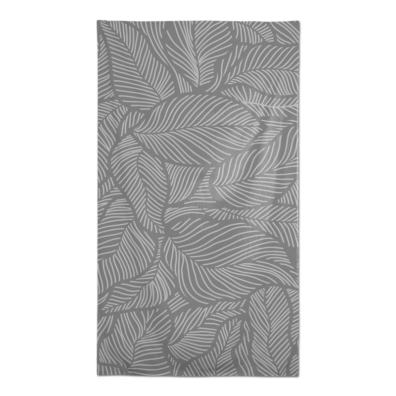Dense Leaves Gray 5 Tablecloth, Gray