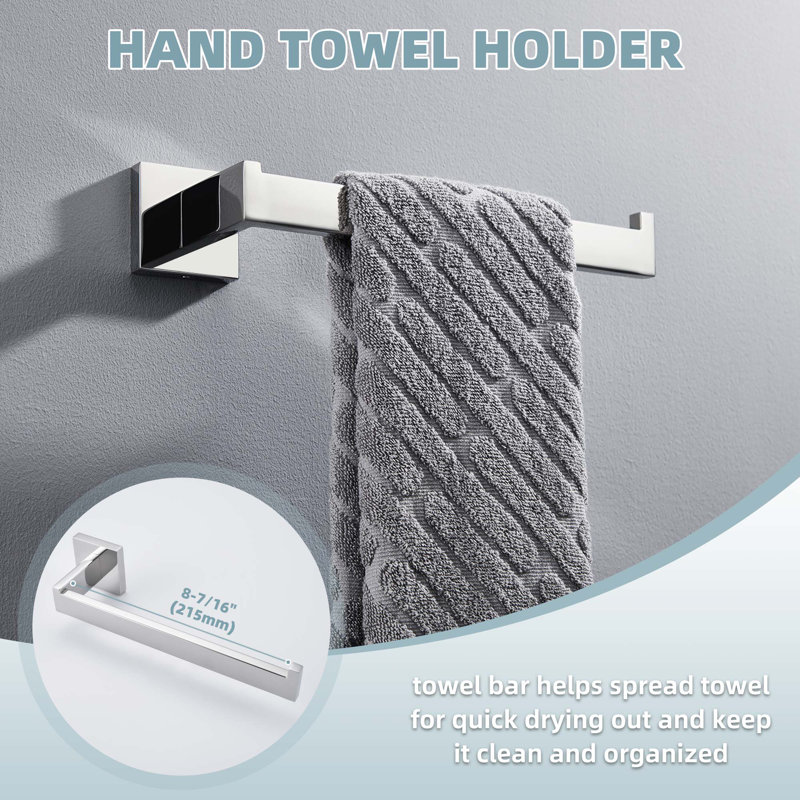 4 - Piece Bathroom Hardware Set, Polished Chrome