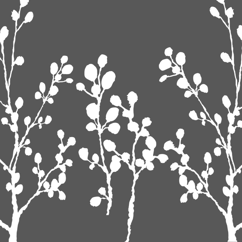 " White Branches On Mat ", 12" H x 12" W  