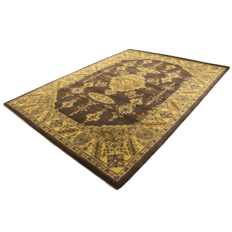 Tapis brun foncé traditionnel traditionnel 8X11