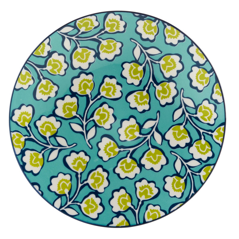 Bohemian Multicolor Porcelain 8.5" Salad Plates, Set of 6