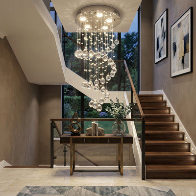 Sandifer 15.7" W 5-Light Metal Tiered Chandelier with Crystal Accents 
