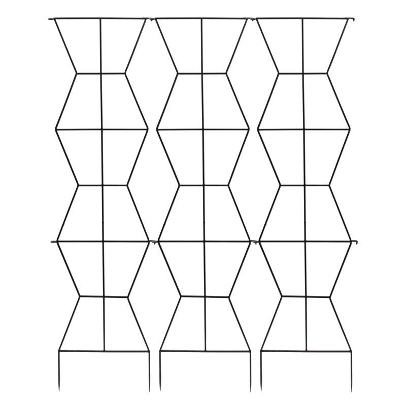84" Black Wrought Iron Zigzag Outdoor Garden Trellis
