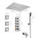 16" Flush Mounted 4-Function Thermostatic Luxury Complete Shower System with LED and Bluetooth Music
