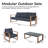 Arunas 10-Person Outdoor Conversation Furniture Set with Wood Grain Pattern & Cushions
