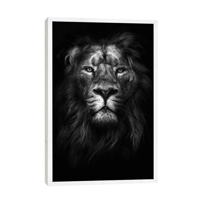 King Of Kings - Print on Canvas, 66.04cm H x 45.72cm W x 3.81cm D, White Framed