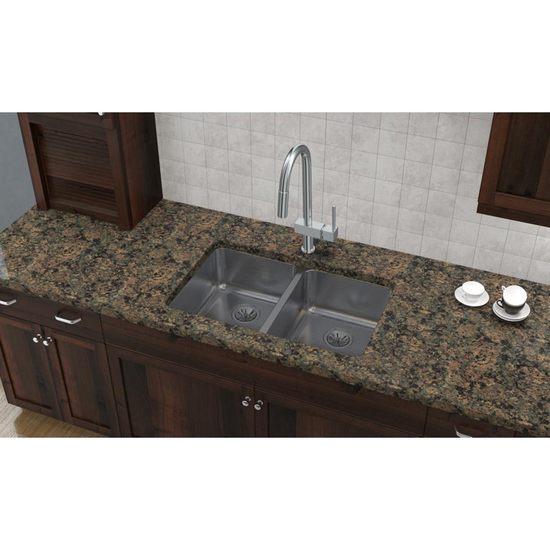 Lustertone 31" L x 20" W Double Basin Undermount Kitchen Sink