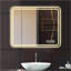 Miroir de salle de bain à DEL avec lumières antibuée et à intensité variable, fixé au mur et sans cadre, pour une salle de bain élégante et fonctionnelle.-1274168878-1274168877