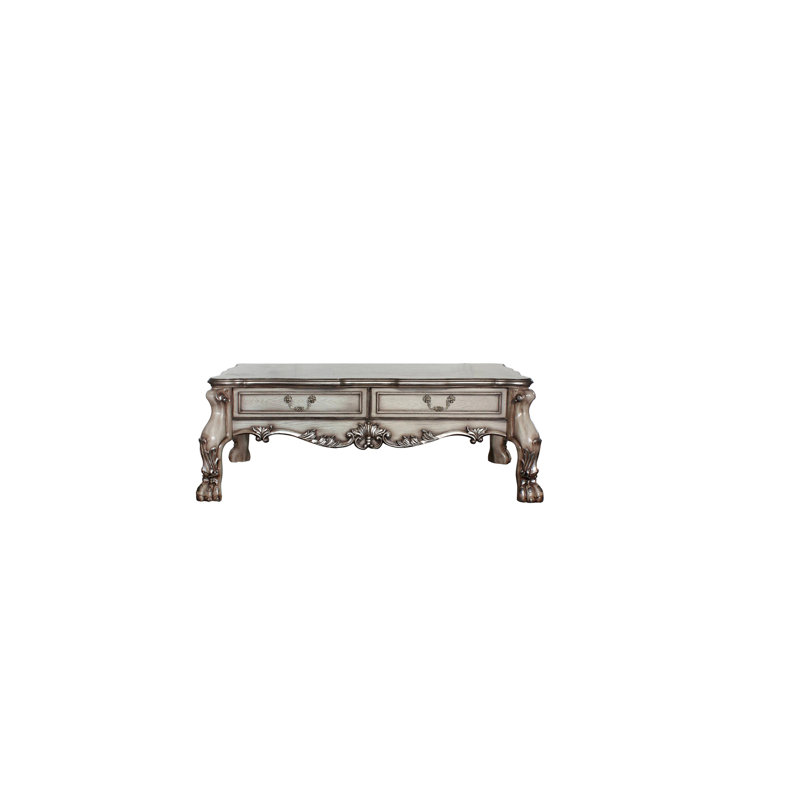 Charming Vintage-Style Wooden Coffee Table with Intricate Detailing