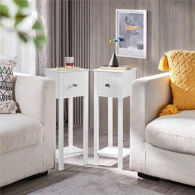 Bedside Table Storage Bedroom Nightstand Wooden Side Table