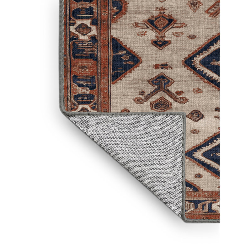 Tapis persan gris lavable à la machine, Rectangulaire 2 pi x 3 pi