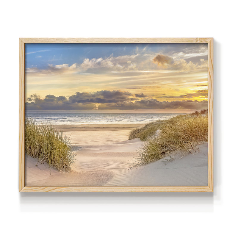 Pink Sands Sunset -Framed Print - Restickable, Naturel, H 16 po x l 20 po