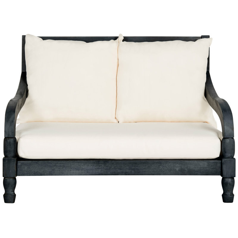 Hallei 35.4" Long Double Chaise with Cushions, Dark Slate Gray
