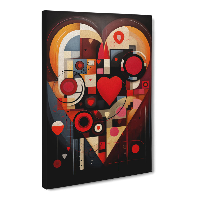 Love Heart Constructivism No.2 - Wrapped Canvas, 76cm H x 50cm W x 3cm D