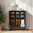 Geometric Shoe Cabinet Entryway Storage With 5 Adjustable Tiers-97749242