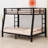 Compact Metal Bunk Bed With Attached Ladder-1212472650