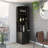Syrah Corner Bar Cabinet, Eight Bottle Cubbies, Double Door, Two Open Shelves -Black-202015985