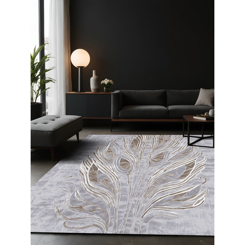 Tapis blanc soyeux et moelleux, Carré 6 pi