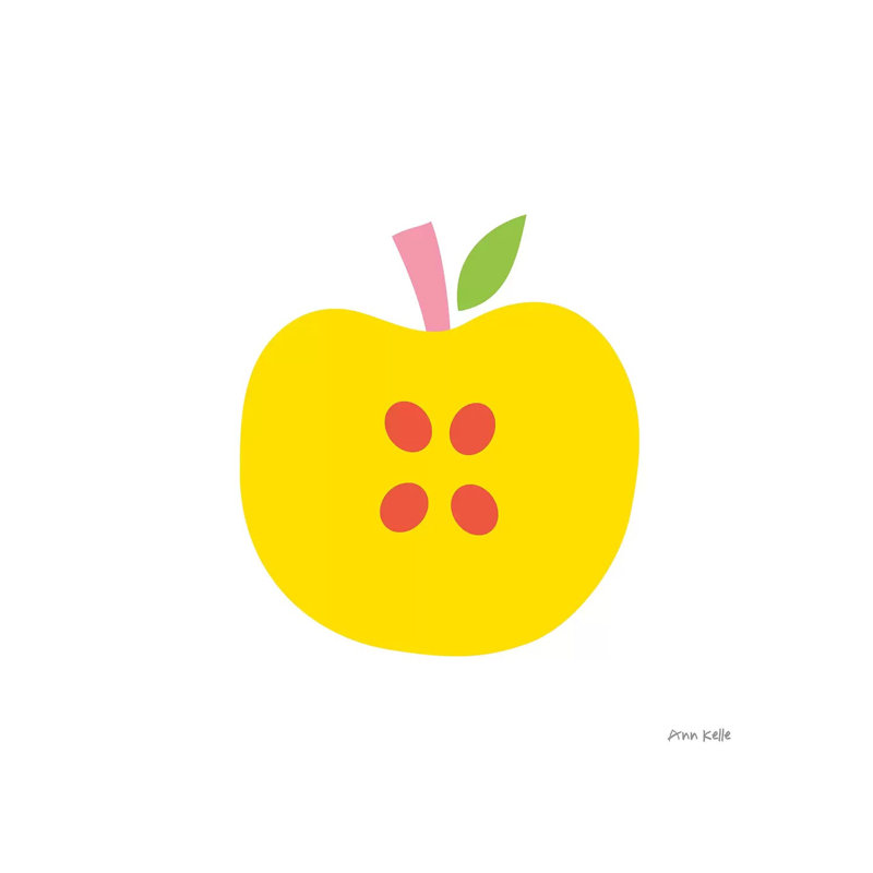 Yellow Apple by Ann Kelle - Wrapped Canvas Print, 30.48 cm H x 30.48 cm W