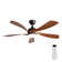 52 Inch Indoor Ceiling Fan With 3 Colour Dimmable 5 Abs Blades Remote Control Reversible Dc Motor Black With Led Light