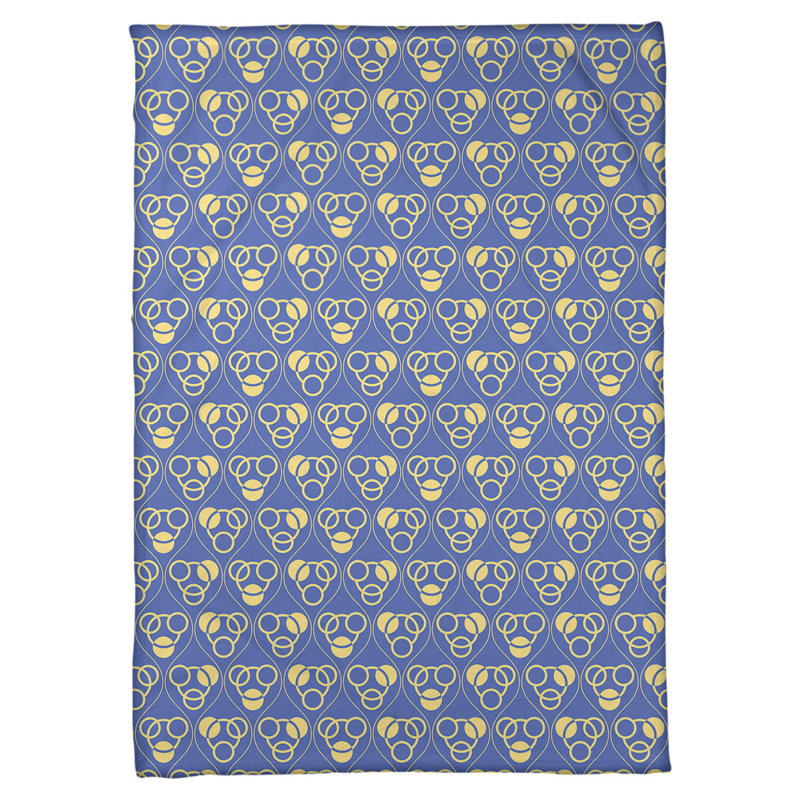 Couverture polaire à cercles classiques, l 60 po x L 80 po, Bleu / Jaune